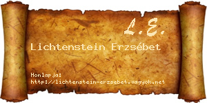 Lichtenstein Erzsébet névjegykártya